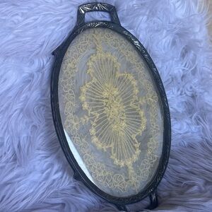 Vintage PNCW Oval With Lace Vanity Tray